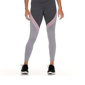 Old Navy Active High Rise Pink & Gray Color Block 7/8 Elevate Leggings
